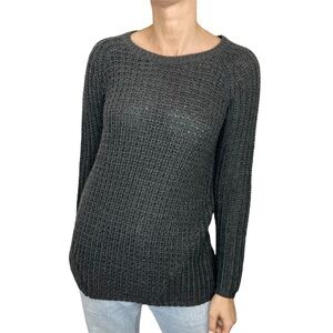ONLY minimalist preppy grey raglan sleeve crew neck tunic pullover sweater S